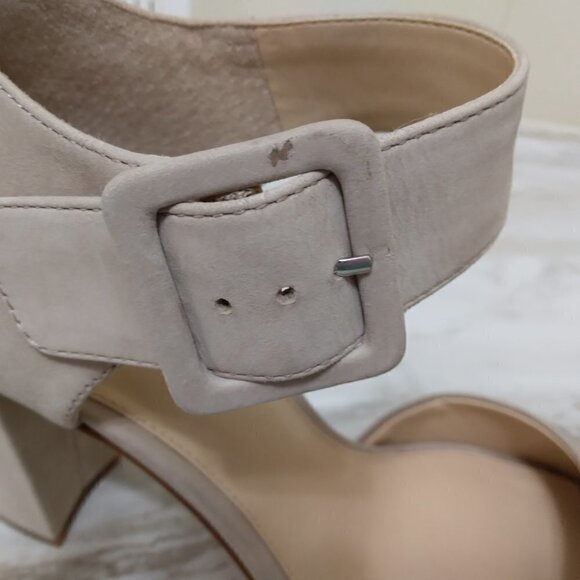 Vince Camuto |  Shelbin 3 Tan Suede Ankle Strap Sandal Size Block Heel | Size10M - Picture 15 of 15